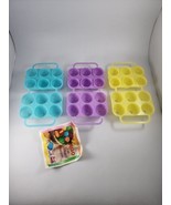 Qty 3 Jello Shots Jiggler Easter Egg Molds Textured &amp; Smooth Blue Yellow... - £30.26 GBP