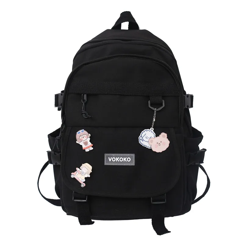 EnoPella Fashion Women Backpack Cotton Student Men Black Girls School Mochila Cu - £104.39 GBP