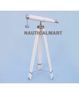 NauticalMart Floor Standing Chrome White Leather Binoculars 62&quot;  - $8,014.59 MXN