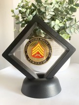 NEW USMC U.S. Marine Corps Sergeant Challenge Coin. With 3D Display Case - £11.78 GBP