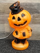 Empire Halloween Pumpkin Man w/ Top Hat Lighted Blow Mold ~ Vintage 1969 - $38.69