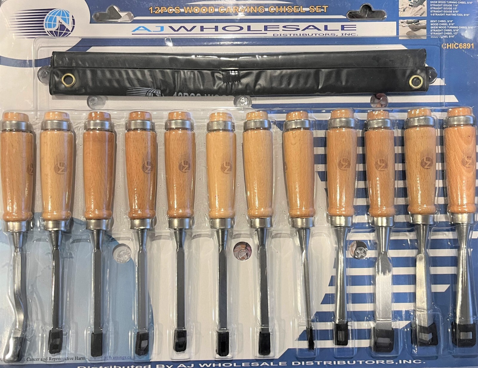 12-Piece Chisel Set Professional Wood Carving Sculpting Whittling Chisels & Case Item image 3