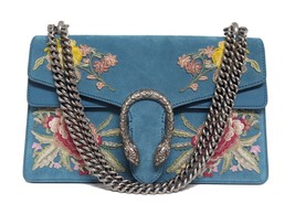 New $3790 Gucci Dionysus Blue Small Suede Floral Applique Shoulder Bag - £2,346.18 GBP