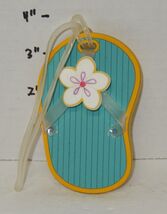 Flipflop Sandal Luggage Tag Yellow Teal - $14.80