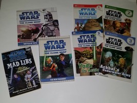 Star Wars Clone Wars Lot 6 PBK Books Mad Libs Ahsoka Easy Leveled Readers 1 2 3 - £19.69 GBP