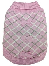 Fashion Pet Pretty in Plaid Dog Sweater Pink - XX-Small - £15.98 GBP