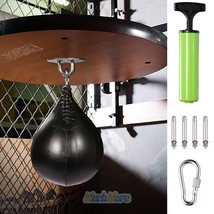 Boxing Speed Bag Cowhide Leather Mma Punching Focus Bag Muay Thai Traini... - £41.66 GBP