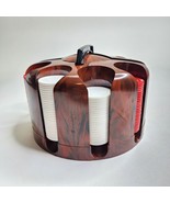 Poker Caddy Brown Black Swirled Poker Chip Chips Holder Rotating - $1,110.71 MXN
