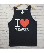 I Love Beaver Black Tank Top Bella+Canvas Mens Large 100% Cotton Airlume... - $11.88