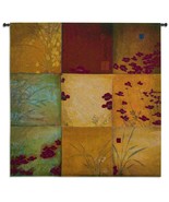 53x53 POPPY NINE PATCH Floral Don Li-Leger Abstract Asian Tapestry Wall ... - £139.55 GBP