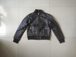 D.A.R.K Men&#39;s Leather Bomber Jacket $199 WORLDWIDE SHIPPING FAT 0296 - $118.80