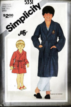 Vintage 1981 Boy&#39;s ROBE Simplicity Pattern 5331 Jiffy Pattern Size 5 &amp; 6 - £9.42 GBP