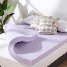 Mellow 4 Inch Ventilated Memory Foam Mattress Topper, Soothing Lavender - £112.85 GBP