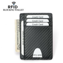   Carbon Fiber Minimalist Men Wallets Slim Thin Mini Small Black Pocket Wallet M - £15.70 GBP