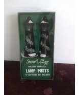 Vintage Dept 56 Snow Village Battery Operated 4&quot; Lamp Posts 5993-5 - £15.56 GBP