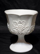Vintage INDIANA GLASS COLONY 6.5&quot; Open Candy Bowl HARVEST MILK Compote P... - $18.46