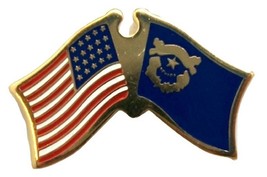 United States Flag and Nevada State Flag Hat Tac or Lapel Pin - $6.58