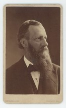 Antique CDV Circa 1870s Stunning Portrait of Man With Long Beard Chicago, IL - £9.71 GBP