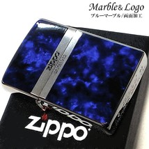 Marble Logo Blue Double sided processing Regular Case Japan Zippo Oil Li... - $92.66