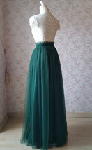 DARK GREEN Tulle Maxi Skirt Wedding Party Custom Plus Size Tulle Skirt image 5