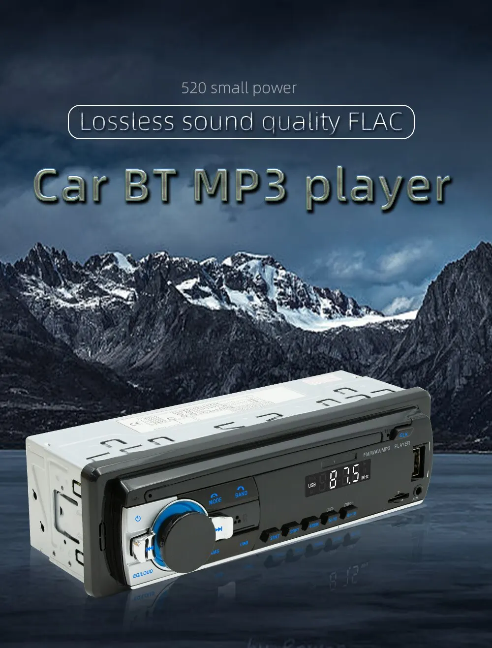 Car Radio Stereo Player Digital Bluetooth MP3 Player JSD-520 60Wx4 FM Audio - £11.69 GBP