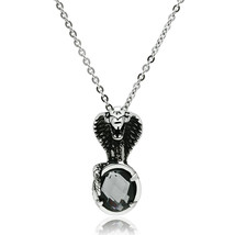 TK552 - High polished (no plating) Stainless Steel Necklace with Synthet... - $458.81 MXN