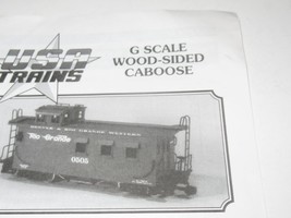 U.S.A Trains - G Scale - WOOD-SIDED Caboose Instructions - EXC- B18 - £5.19 GBP