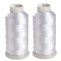 Simthread 2 Huge Spools White Bobbin Fill Thread 60WT for Embroidery Mac... - $28.49