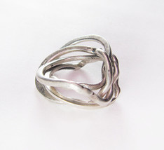 Vintage Sterling Silver Artisan Puzzle Ring Signed &quot;Jose&quot; - Sz. 2+ ? - £19.77 GBP