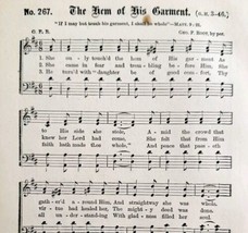 1883 Gospel Hymn The Hem Of His Garment Sheet Music Victorian Religious ADBN1iii - £11.21 GBP