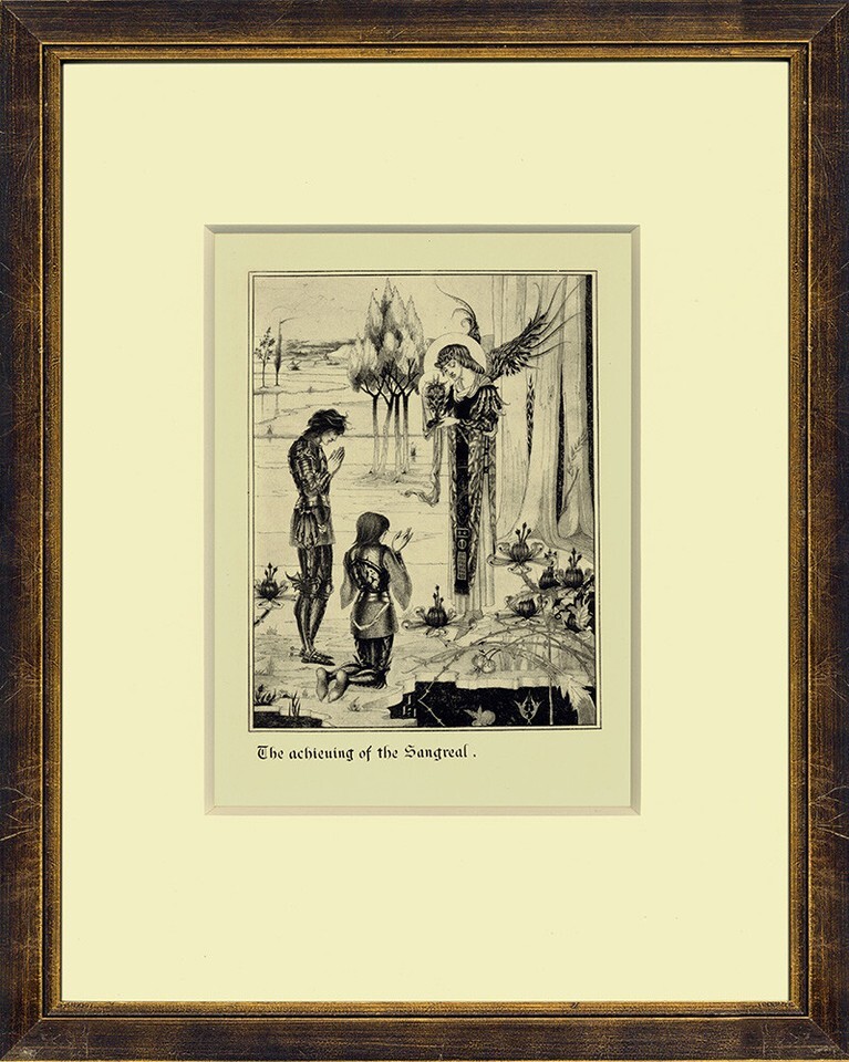 1901 A Beardsley Photogravure Print  &quot;The Achieving of Sangreal&quot; Morte D... - $261.90