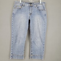 VSH Jeans Women Size 12 Blue Stretch Denim Capri Classic Straight Midris... - $15.30