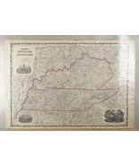 Johnson &amp; Browning 1860s Map of Kentucky/Tennessee - $274.02 CAD