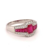 Platinum 1.86 Carat Genuine Natural Ruby and Diamond Ring (#J4870) - £5,822.34 GBP