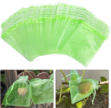 100 Pieces Green Fruit Protection Bags- 6X8 Inch Fruit Netting Bags with... - $25.47