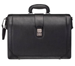 MANCINI Milan Collection Leather Litigator Briefcase 95-9800-Black New O... - £220.36 GBP