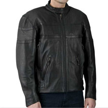 Milwaukee 2122 Mens Vented 1.4mm Black Naked Cowhide Leather Motorcycle Jacket - £109.75 GBP