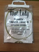 Plastic Pillow Covers 1960s Set of 2  by First Lady RN 17119 NOS - £17.36 GBP