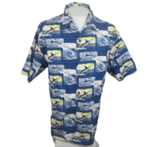 Guy Harvey Bluewater vintage Men Hawaiian camp shirt p2p 25 XL fish cotton 1990s - £23.64 GBP