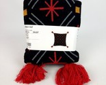 Ikea VINTERFINT Pillow Cushion Cover 20&quot; x 20&quot; Black/Red Stars w/Tassels... - $27.71