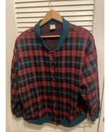 Vintage Women’s Cardigan Size 20 Plaid Preppy Holiday Christmas  - $41.01 CAD
