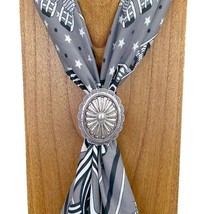 Western Silver Tone Flower Concho Wild Rag Scarf Slide - $21.78