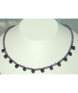 Faceted Amethyst Briolete and Round Beads Necklace - €39,08 EUR