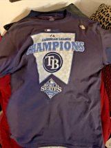 Tampa Bay Rays 2008 American League Championship T shirt Youth Large Vin... - $21.66