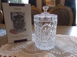 St George Crystal Mini English Biscuit Barrel Pinwheel Series Toscany Boxed - $352.14 MXN