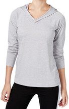 allbrand365 designer Womens Essential Heathered Hooded Top, X-Large, Silver Ice - £19.91 GBP
