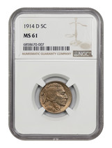 1914-D 5C Ngc MS61 - £365.04 GBP