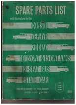 1956 Ford Spare Parts Consul Zephyr Zodiac 10 12 15 Vans 12 Seat Bus Est... - £54.74 GBP