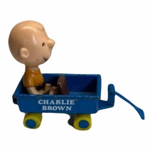 Peanuts Charlie Brown In Wagon Vintage Metal Design Snoopy Blue Toy Classic - $26.10