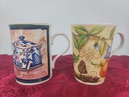 Crown Trent China Limited Fine Bone China Floral Mugs - set of 2 made in... - $15.16